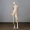 Jelimate Women Clothing Store Full Body Mannequin With Wooden Arms,Velvet Mannequin Female Dress Form,Standing Sitting Pose Clothing Display Model