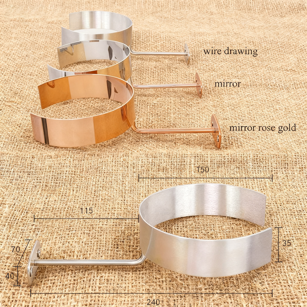 Stainless Steel Wall-Mounted Fashion Shirt Collar Display Stand - Gold/Silver/Rose Gold for Boutique Apparel & Shoes