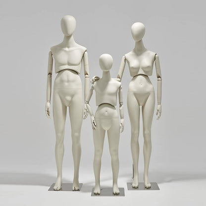 Jelimate Clothing Store Male Kid Female Mannequin Full Body,Window Display Twist Waist Family Dummy,Fiberglass Mannequin Torso Clothing Dress Form