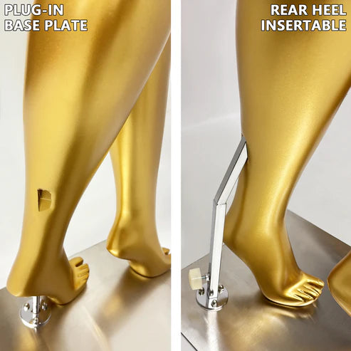 JELIMATE Gold Female Full Body Mannequin for Lingerie, Wigs & Complete Outfits