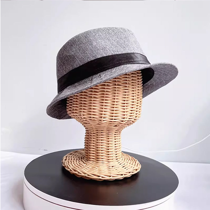 Handwoven Rattan Head Mannequin - Natural Woven Hat & Wig Display