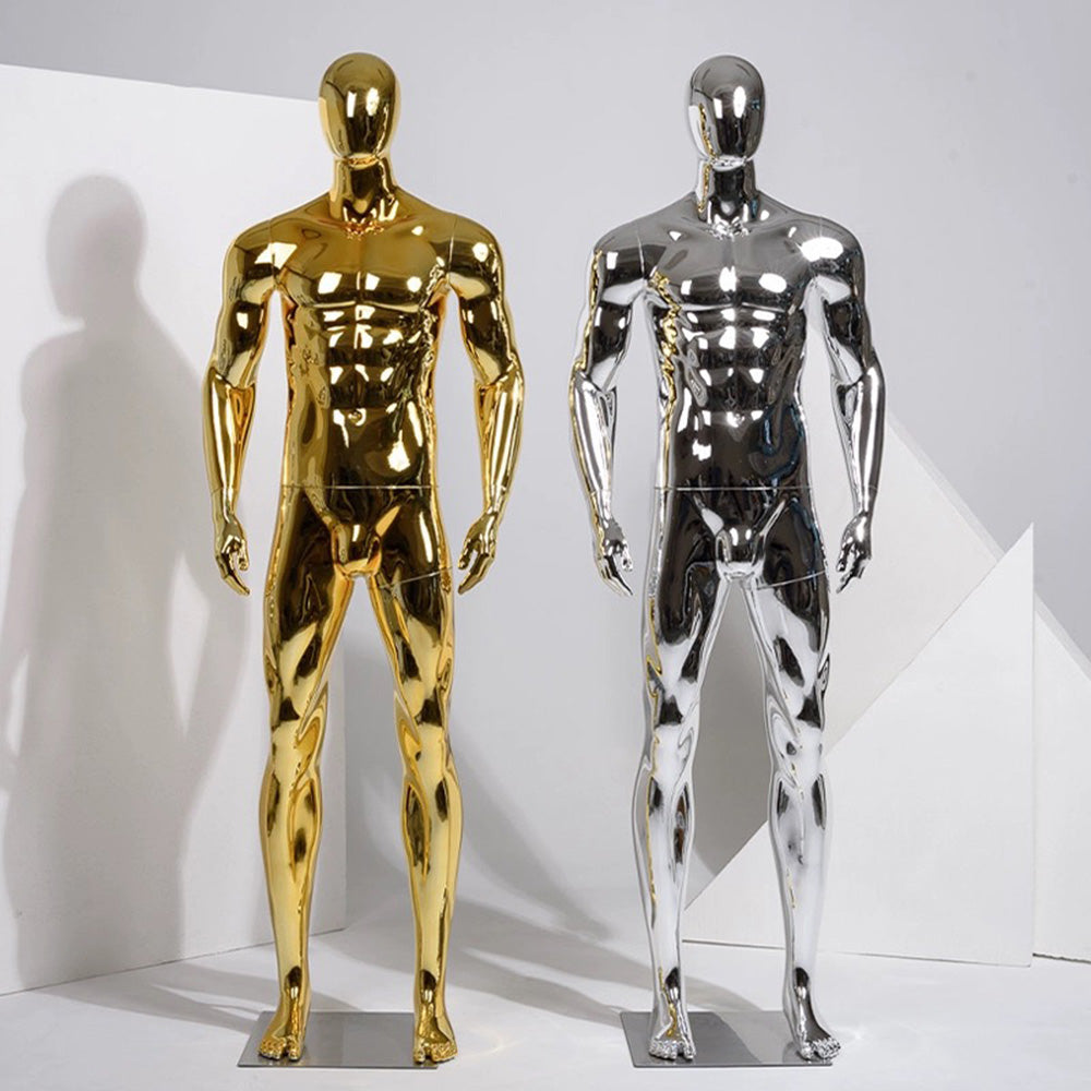 JELIMATE Luxury Plated Silver Gold Male Full Body Mannequin | Window Display
