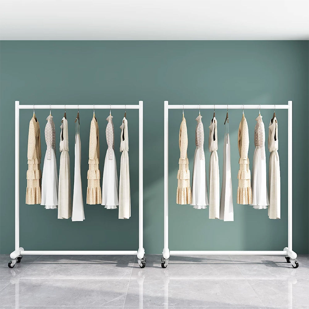 JELIMATE Industrial Clothing Rack with Wheels, Heavy Duty Rolling Garment Rack