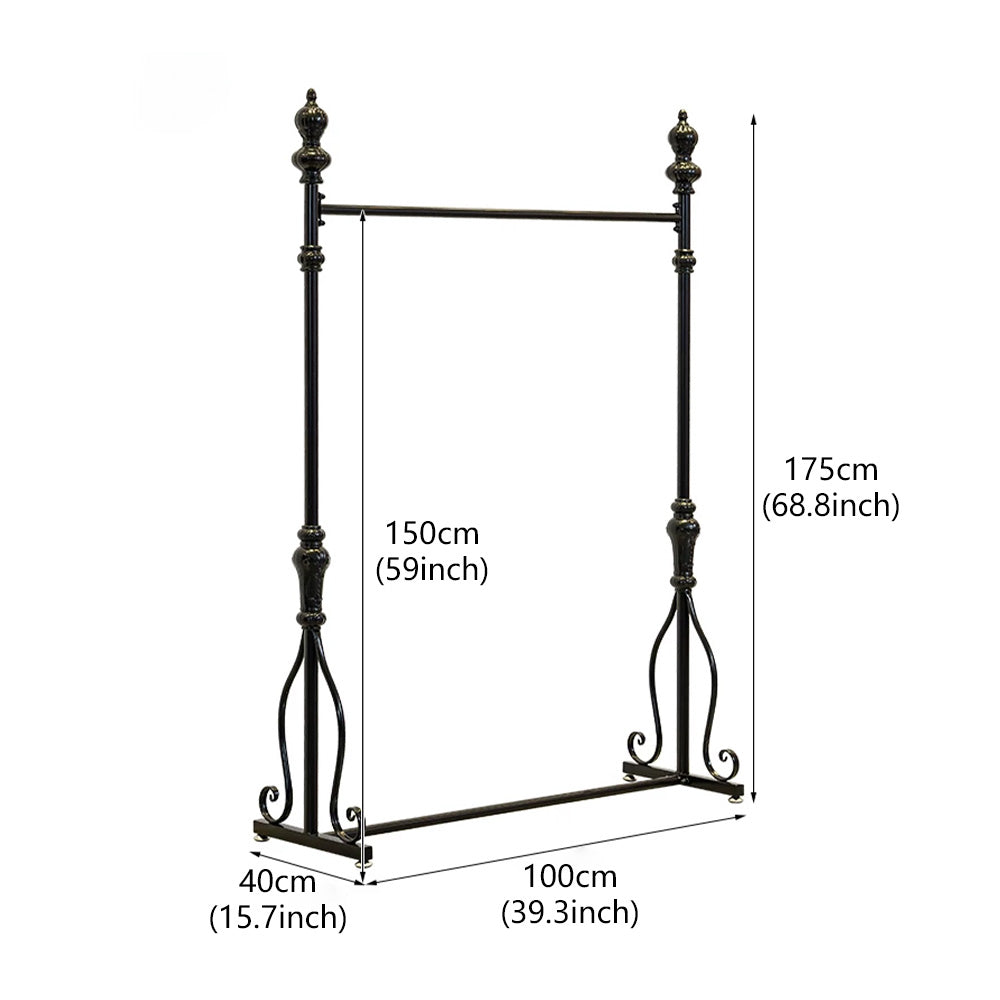 JELIMATE 70.8" Black Iron Clothing Rack – Heavy Duty Garment Rack for Boutique & Bedroom