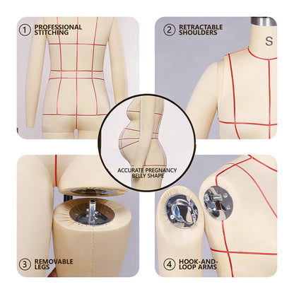 7-9 Months Pregnancy Maternity Dress Form | Optimized for SHEIN Size S Standard