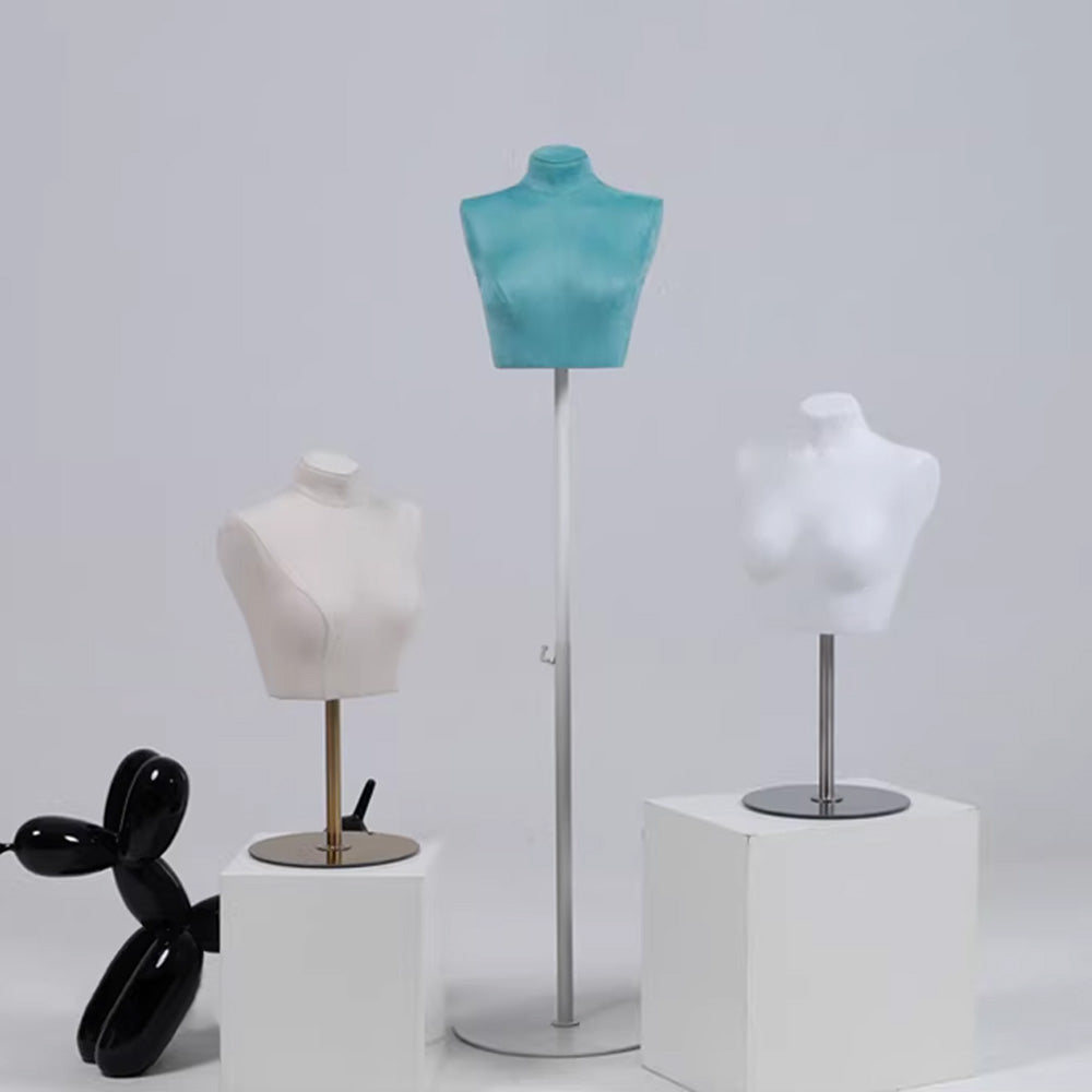Suede Bust Mannequin for Lingerie Display - Handcrafted Matte Finish Display Prop