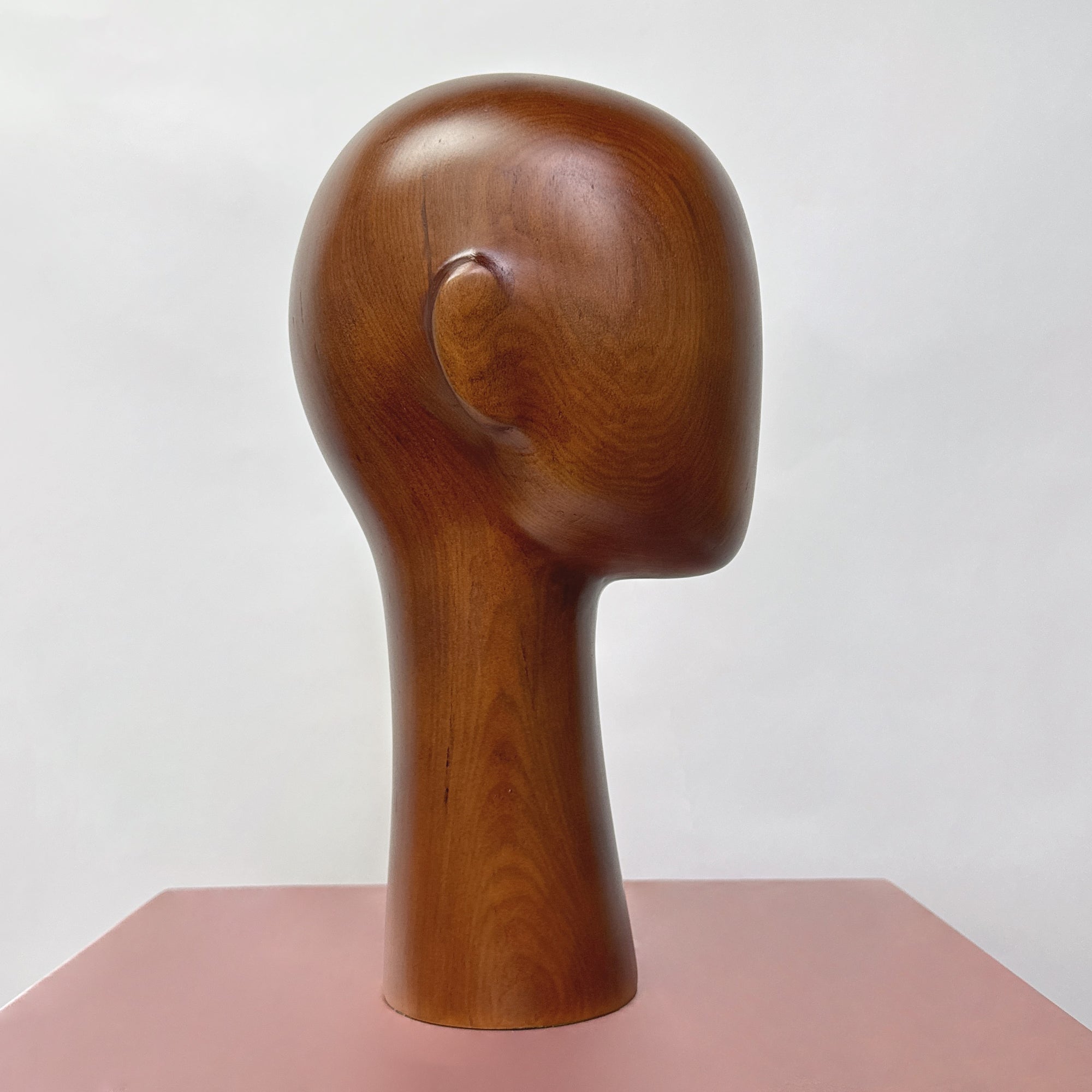 Jelimate Brown Wooden Mannequin Head Form Hat Display Head,Wood Head Mannequin For Hat Display Stand,Headband Wig Sunglasses Display Head Model
