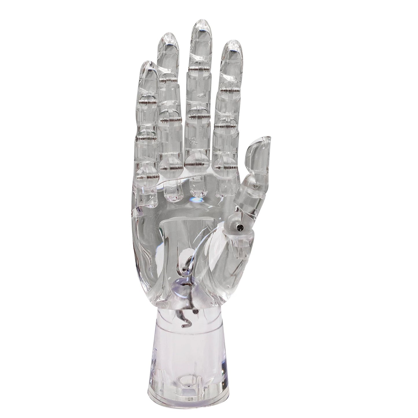 JELIMATE Clear Hand Mannequin Display Stand Articulated Joints Jewelry Ring Holder