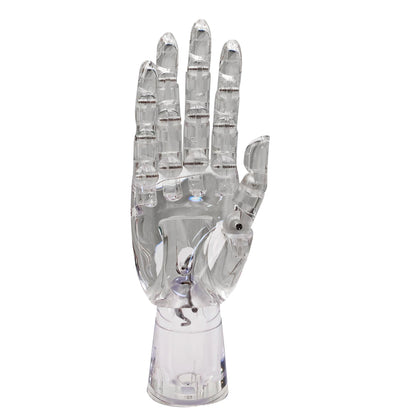 JELIMATE Clear Hand Mannequin Display Stand Articulated Joints Jewelry Ring Holder