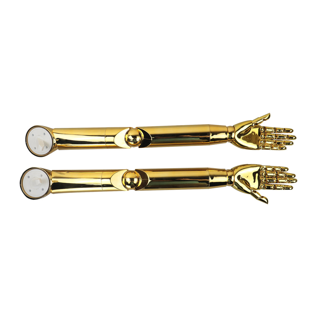 Jelimate Gold Chrome Hand Mannequin – Plug-In Arm with Moveable Finger Joints for Jewelry & Fashion Display
