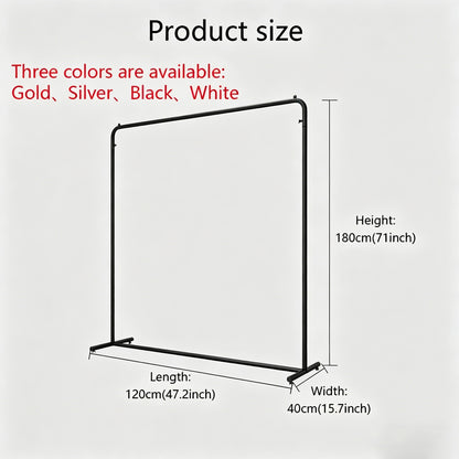 Jelimate Appendiabiti Appendiabiti in Metallo Nero Bianco Argento Oro Moda, Appendiabiti in Metallo da 180 cm, Scaffale per Negozio di Abbigliamento per Donna Bambino Uomo, Appendiabiti per Esposizione