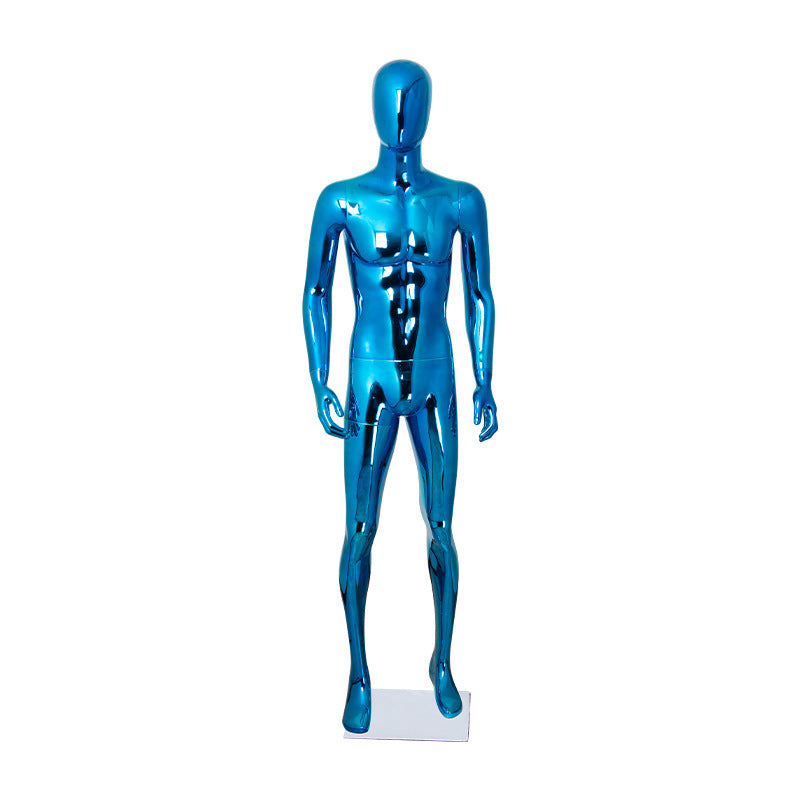 Brand Clothing Electroplated Mannequin | Full - Body Colorful Fiberglass Resin Golden Men's Clothing Window Display Rack