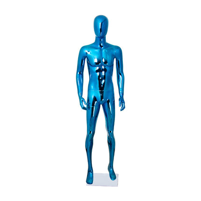 Brand Clothing Electroplated Mannequin | Full - Body Colorful Fiberglass Resin Golden Men's Clothing Window Display Rack