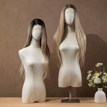 JELIMATE Fabric Mannequin Head Display Stand for Wigs Hats Scarves with Adjustable Base