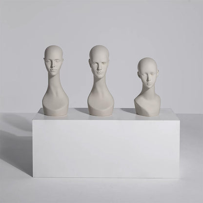 Realistic Fiberglass Mannequin Head with Shoulders for Wigs, Hats & Jewelry