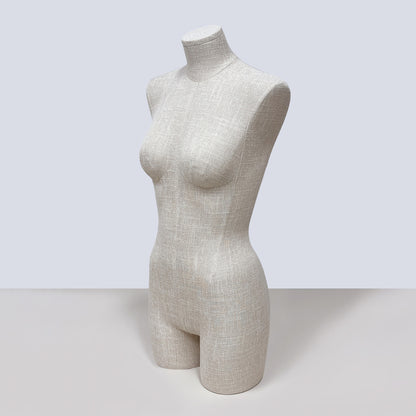 JELIMATE Half Body Mannequin Torso, Linen Dress Form for Lingerie Underwear Display
