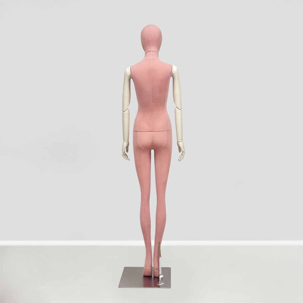 JELIMATE Pink Suede Female Mannequin - Bridal Boutique Wedding Dress Display