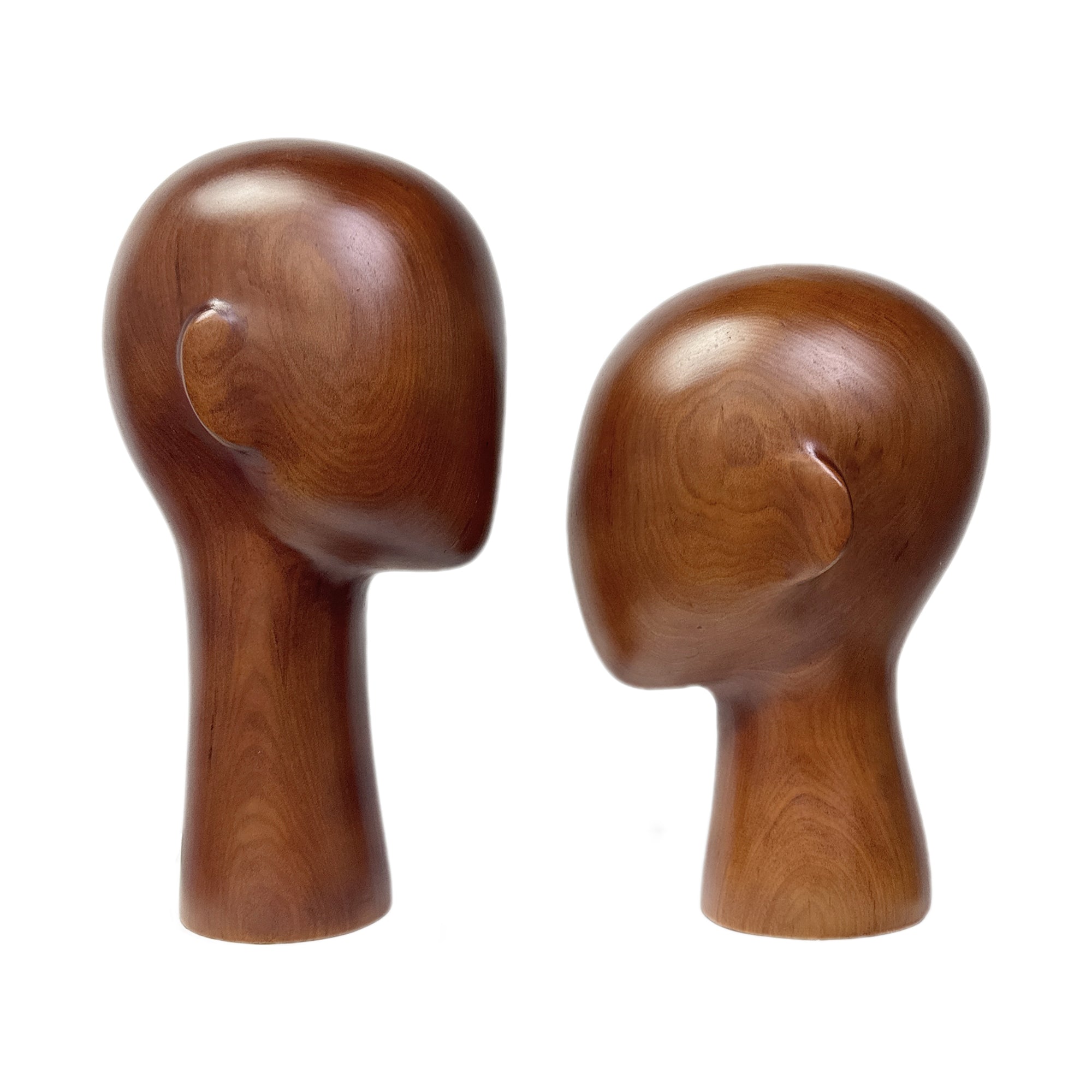 Jelimate Brown Wooden Mannequin Head Form Hat Display Head,Wood Head Mannequin For Hat Display Stand,Headband Wig Sunglasses Display Head Model