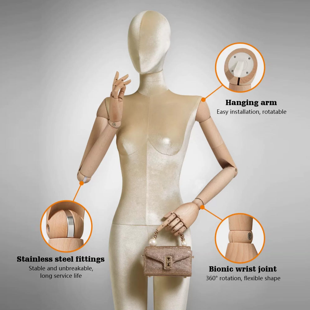 JELIMATE Velvet Heritage Series | Luxury Fabric-Wrapped Female Mannequin