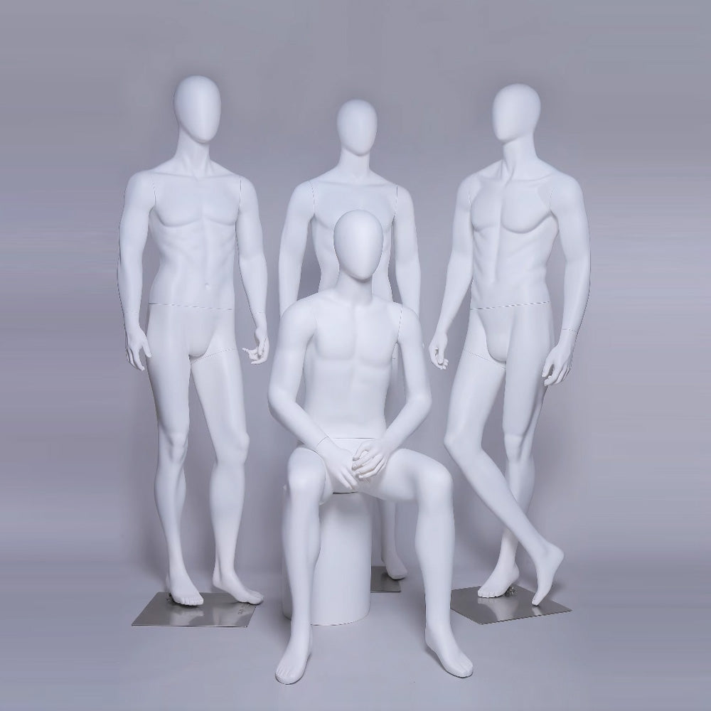 Jelimate Realistic Male Mannequin Full Body Model,Male Full Body Dress Form Black White Fiberglass Mannequin,Window Display Male Sport Mannequin Suit Model,Clothing Shop Male Display Mannequin for Clothes