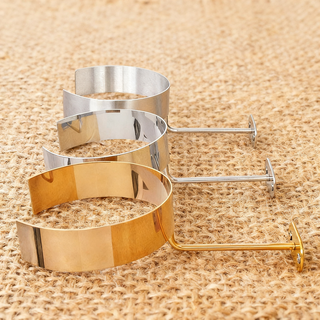 Stainless Steel Wall-Mounted Fashion Shirt Collar Display Stand - Gold/Silver/Rose Gold for Boutique Apparel & Shoes