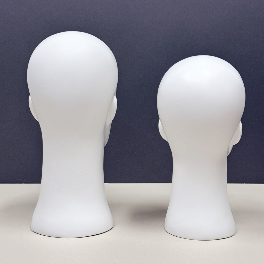 White Abstract Mannequin Head - Professional Display Stand for Wigs, Hats & Accessories