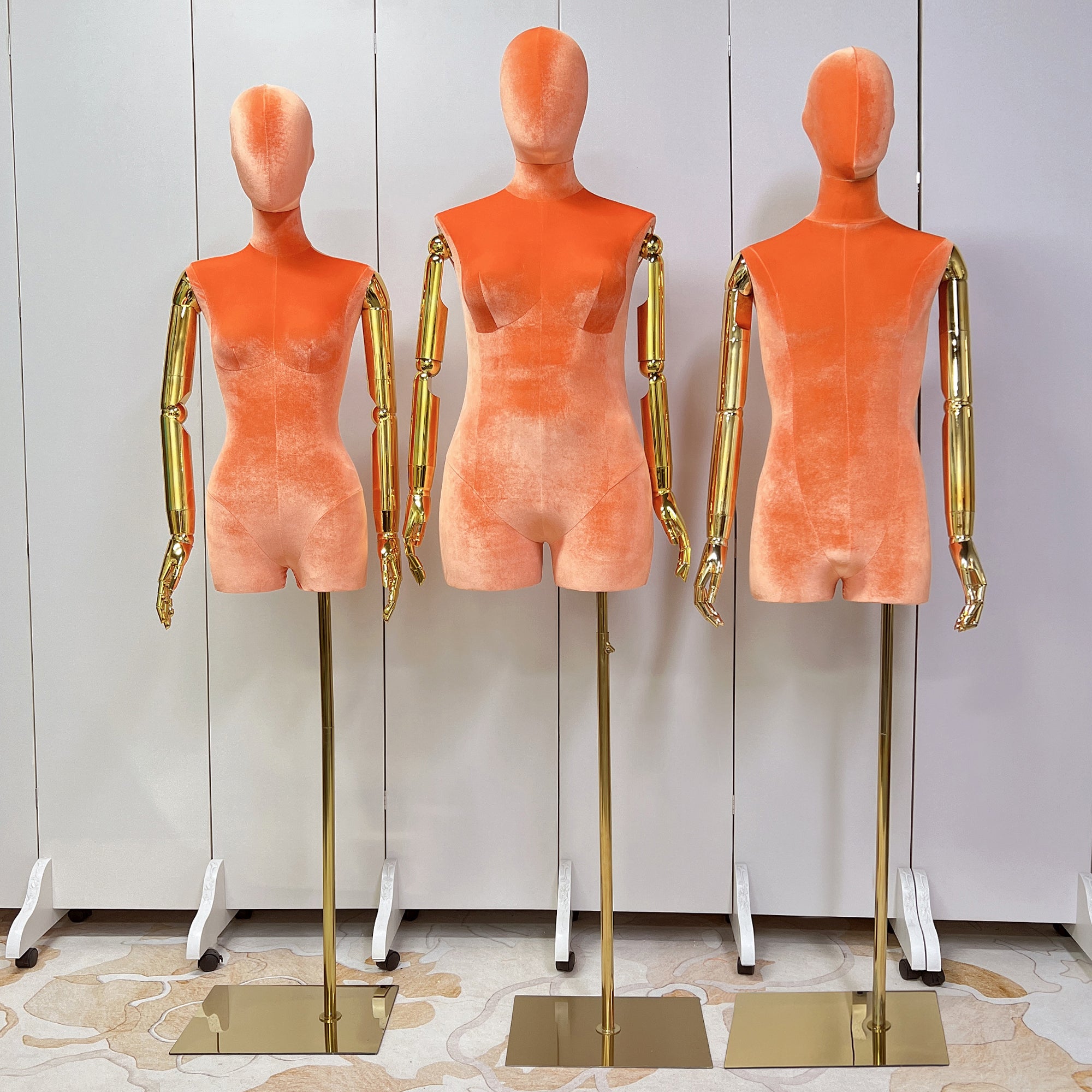 Jelimate Luxury Half Body Male Female Display Mannequin Torso,Velvet Dress Form Torso Plus Size Mannequin,Window Dress Form Clothing Model