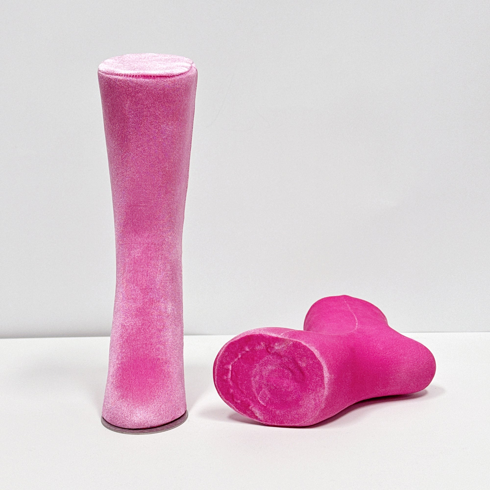 Pink Velvet Foot Mannequin - Premium Display Stand for Socks & Anklets