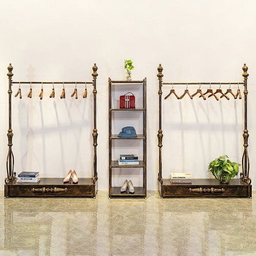 JELIMATE 70.8" Antique Bronze Clothing Rack – Iron Garment Rack for Bedroom & Boutique