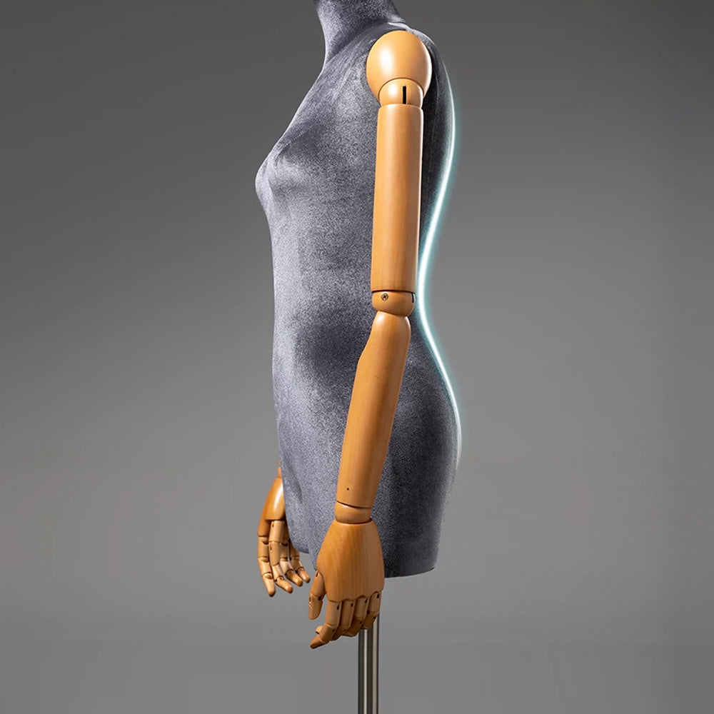Jelimate Luxury Half Body Female Dress Form Torso,Colorful Velvet Mannequin Torso Stand,Clothing Shop Window Clothing Display Model Wedding Dress Form Model