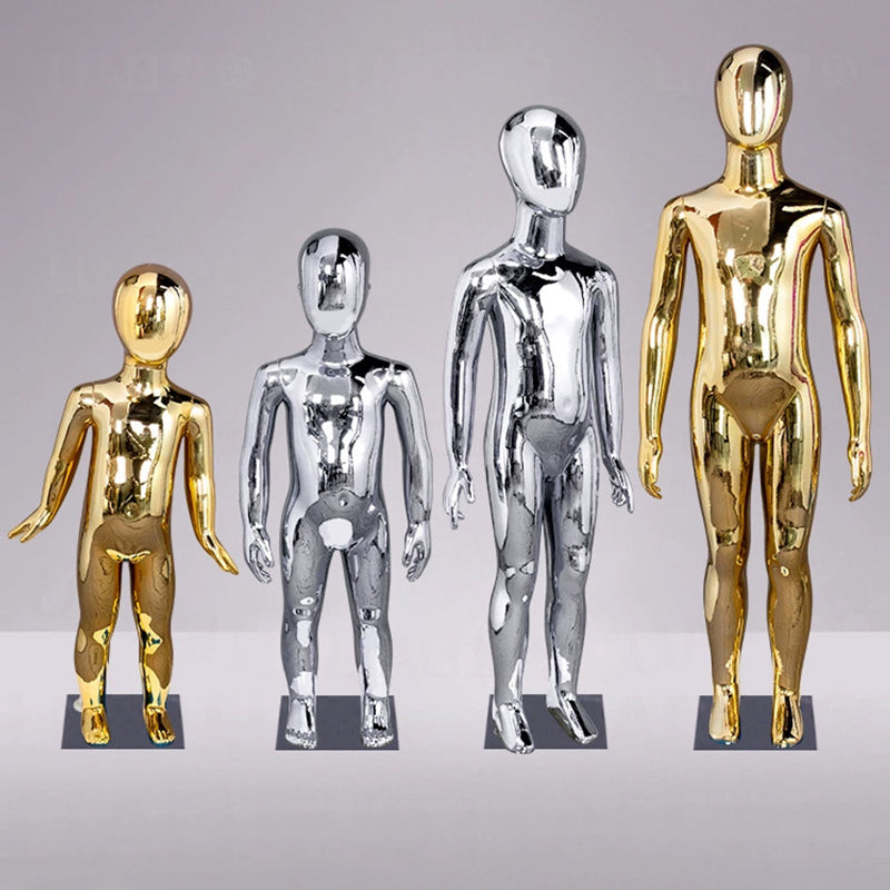 Jelimate Gold & Silver Full Body Kid Mannequin | Children Dress Form for Clothing Store Window Display
