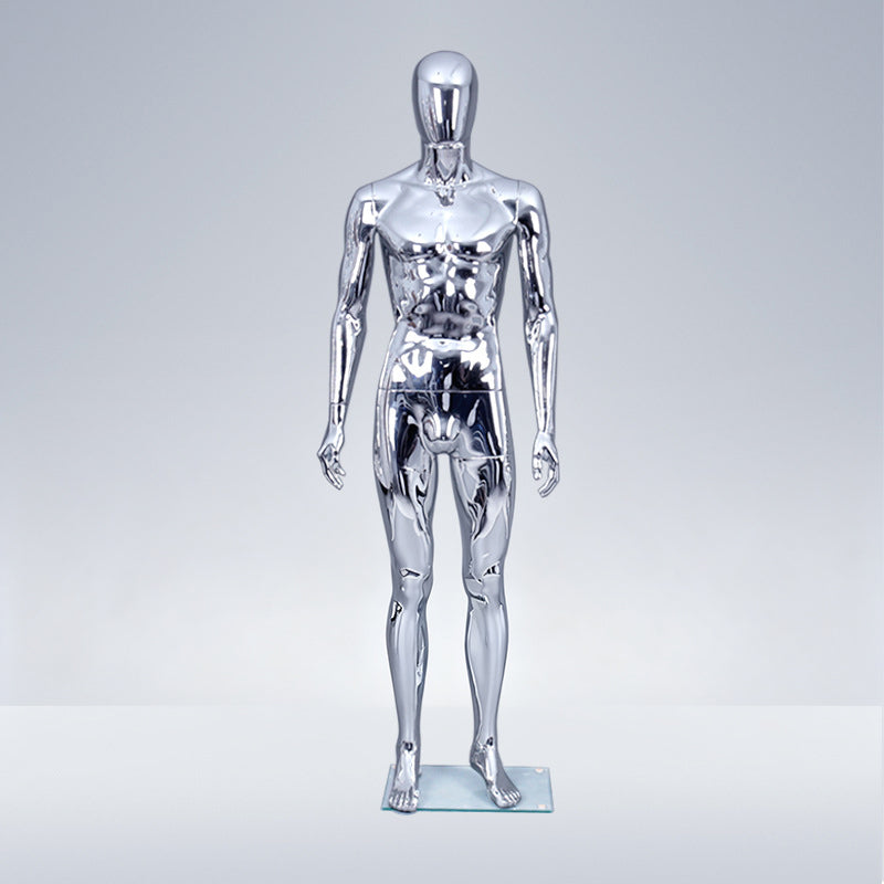 Professional Male Mannequin - Electroplated Display with Rotating Head
