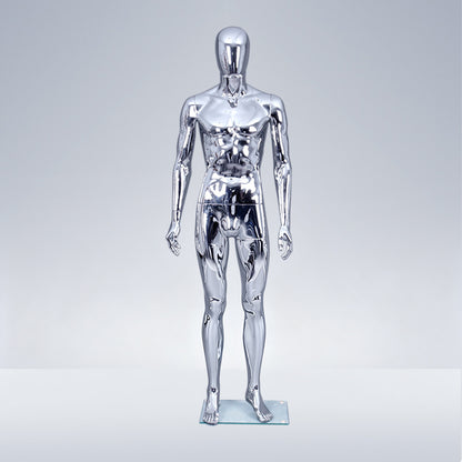 Maniquí masculino profesional - Expositor galvanizado con cabezal giratorio