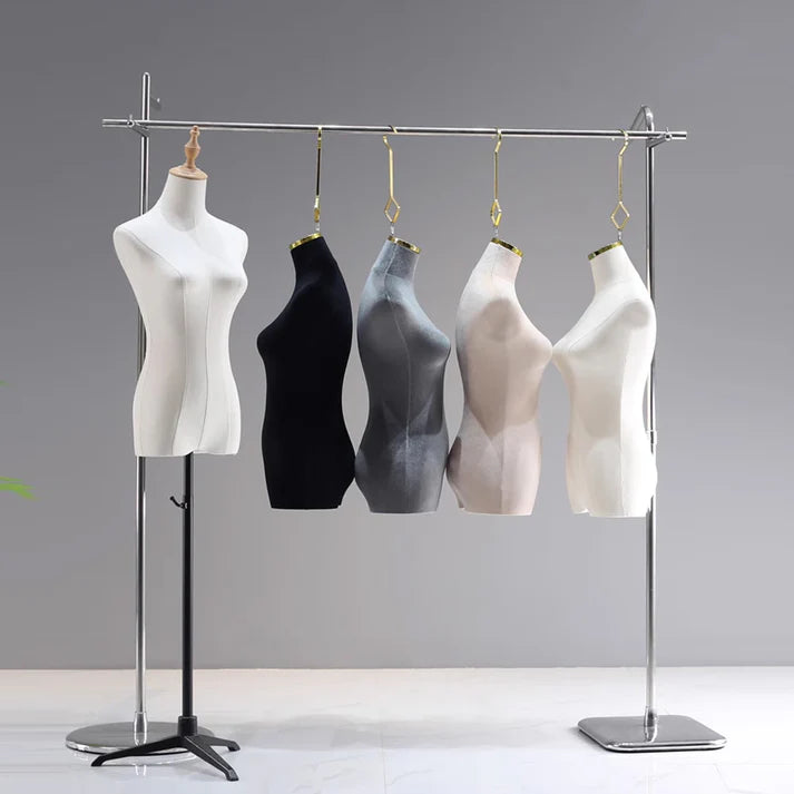 JELIMATE Luxury Velvet Female Hanging Mannequin Torso - Aesthetic Bridal Mannequin with Gold Hook