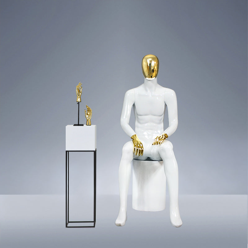 JELIMATE | Golden Electroplated Male Mannequin - Premium Fiberglass Full Body Display