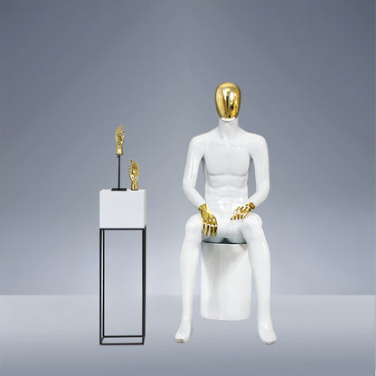 JELIMATE | Golden Electroplated Male Mannequin - Premium Fiberglass Full Body Display