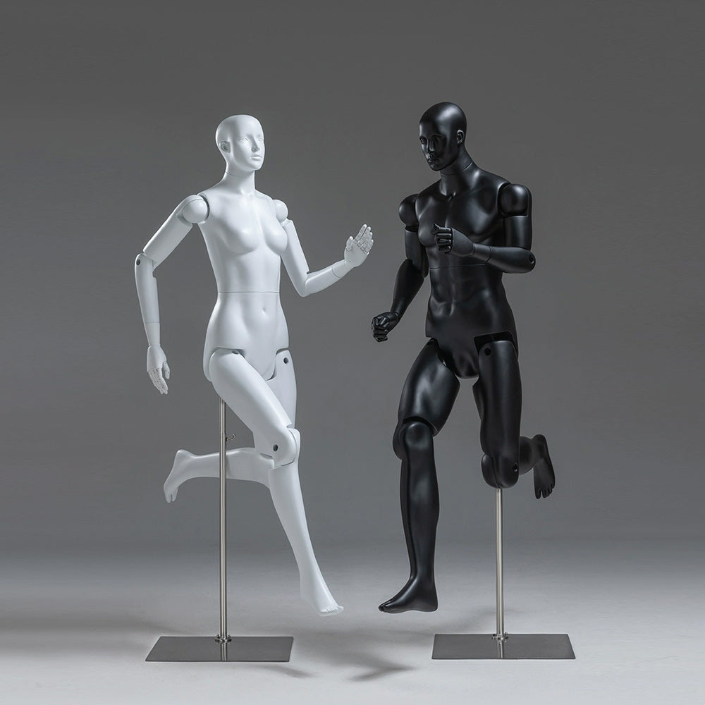 Premium Full Body Mannequin - Flexible Joints with Wooden Arms & Velvet Finish