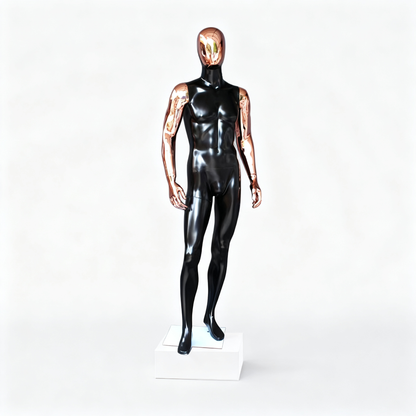 Rose Gold Fiberglass Mannequin - Full Body Male Display for Fashion Window