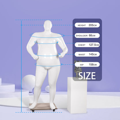 Plus Size Male Full Body Mannequin - European American Style for Large Size Clothing Display
