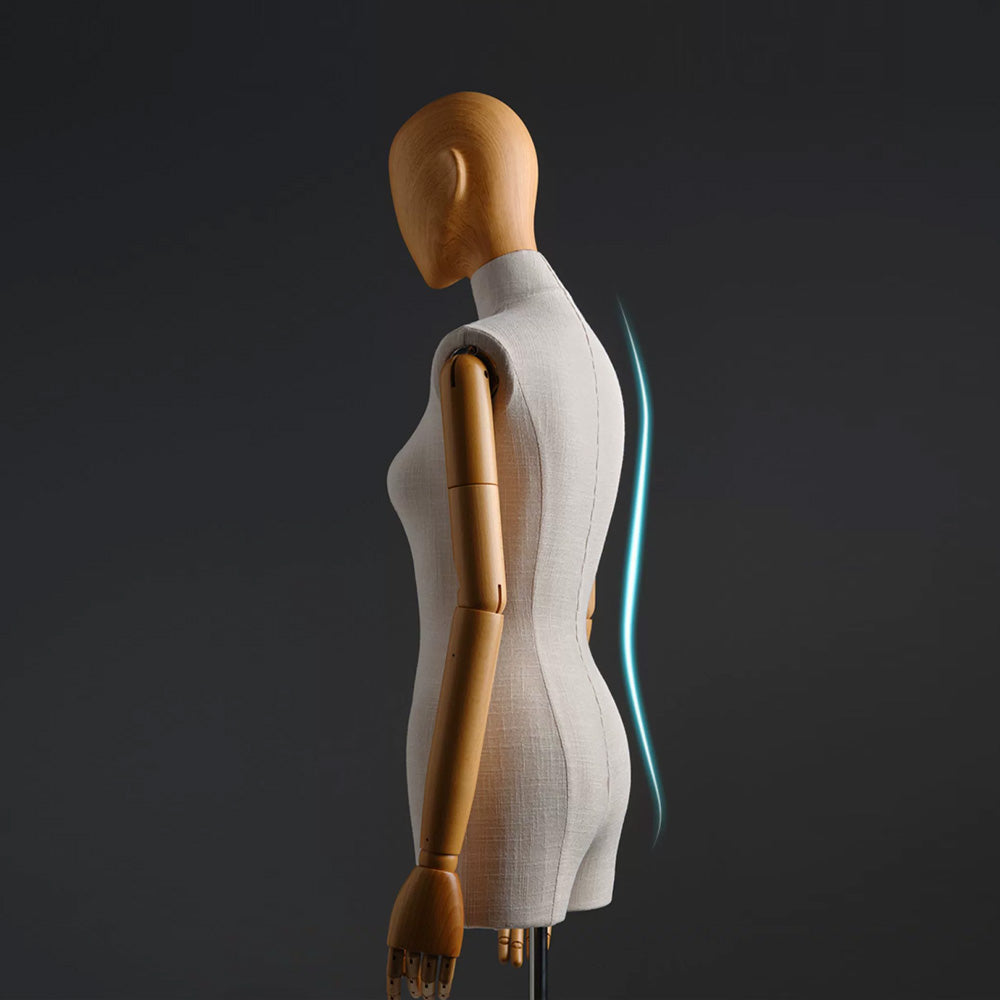 JELIMATE Female Mannequin: Elegant Wooden Head & Arms Display Model