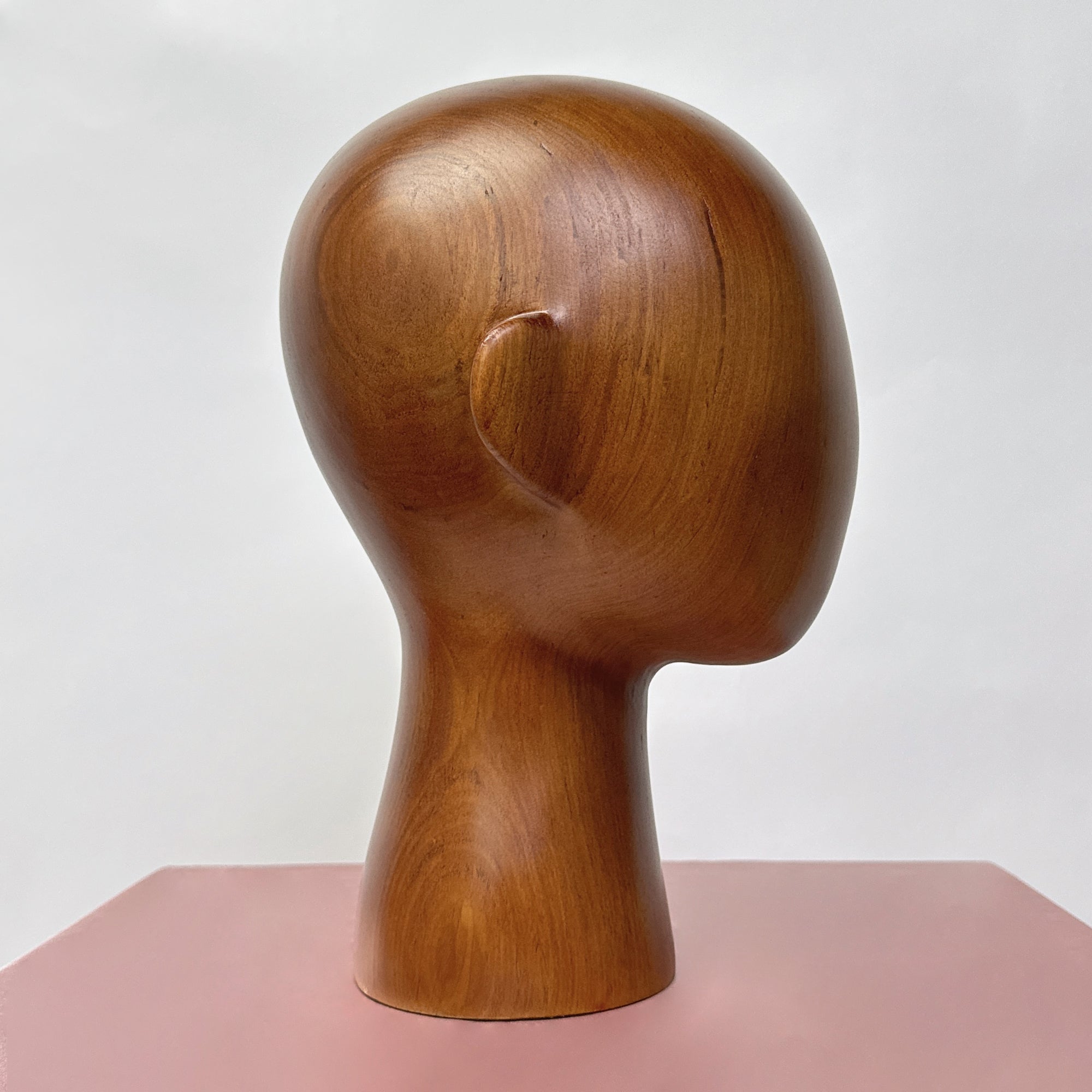 Jelimate Brown Wooden Mannequin Head Form Hat Display Head,Wood Head Mannequin For Hat Display Stand,Headband Wig Sunglasses Display Head Model