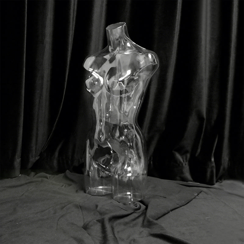 Transparent Female Half-Body Mannequin | 3D Photo Shoot Stand for Lingerie & Swimwear