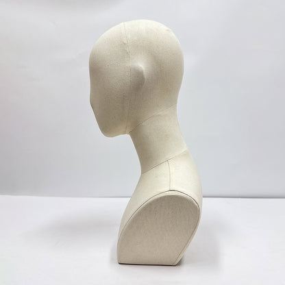 JELIMATE Linen Mannequin Head for Wigs Hats Jewelry Display | Wig Head Stand