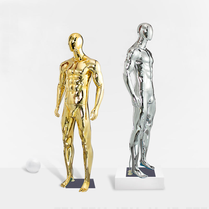 Maniquí masculino de cuerpo entero - Modelo deportivo musculoso galvanizado de 192 cm 