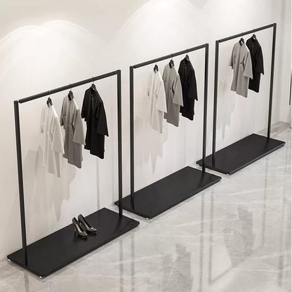 JELIMATE Black Floor-Standing Clothing Display Rack for Retail Store & Home Closet