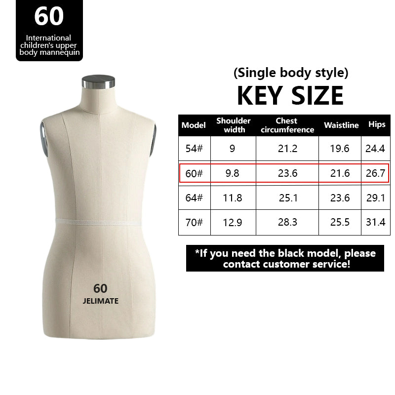 JELIMATE Professional Childrens Adjustable Dress Form (Pin-Insertable & Flocked)