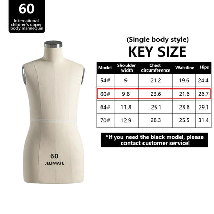 JELIMATE Professional Childrens Adjustable Dress Form (Pin-Insertable & Flocked)