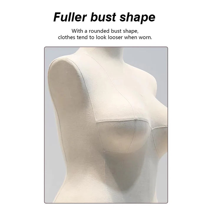 JELIMATE Premium Plus Size Female Display Mannequin | Professional Curvy Dress Form with Flexible Articulated Wood Arms