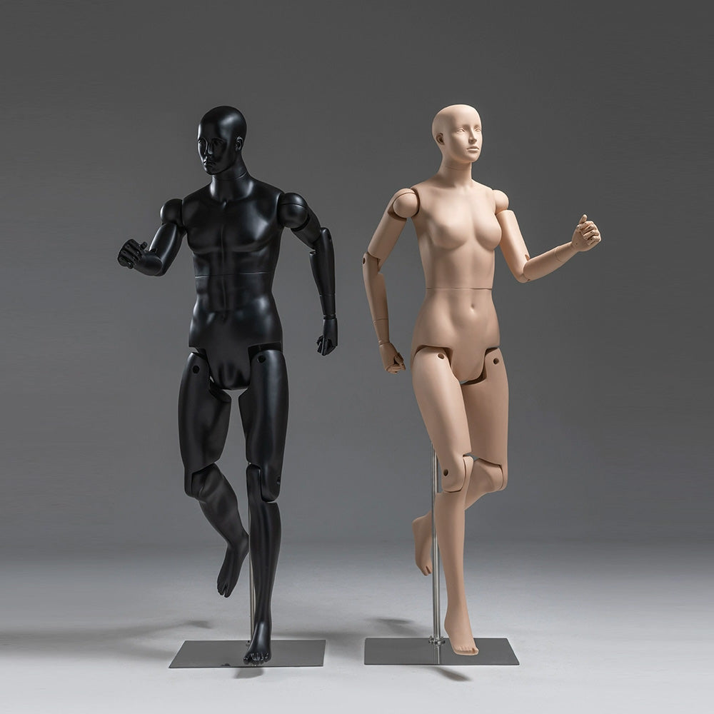 Premium Full Body Mannequin - Flexible Joints with Wooden Arms & Velvet Finish