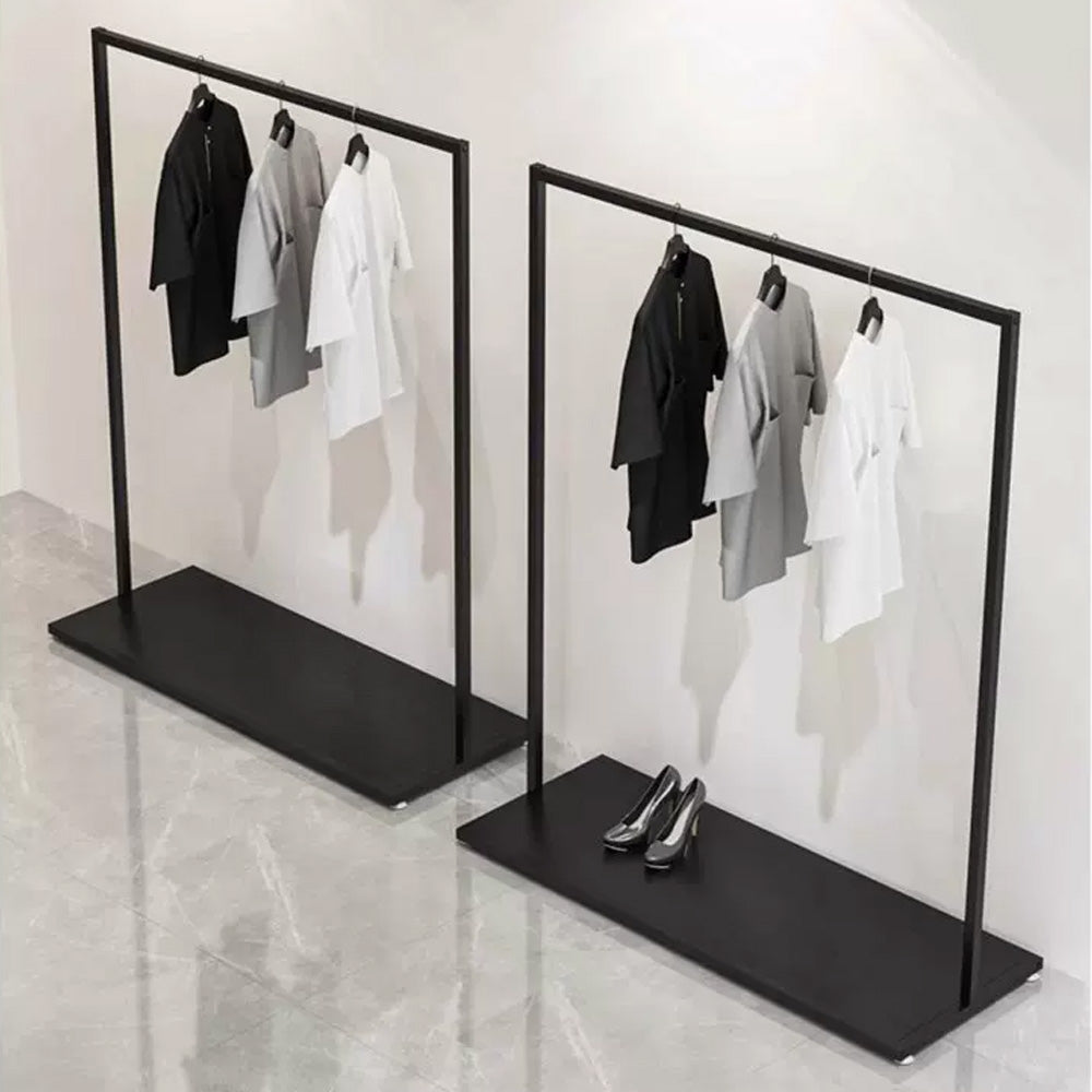 JELIMATE Black Floor-Standing Clothing Display Rack for Retail Store & Home Closet